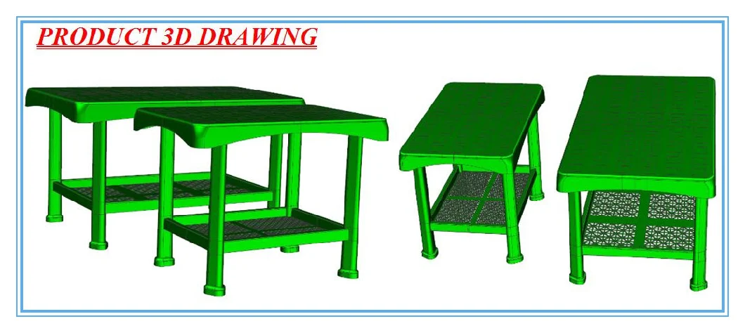 Plastic Injection Furniture Household Big Small Iml New Design Square Round Leg Strong Table Template Mould